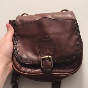 Massimo Dutti brown leather bag